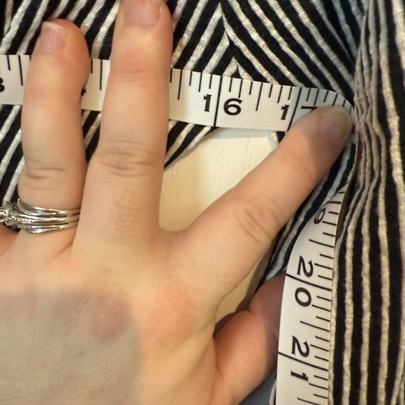Caution To The Wind Black and White Striped Wrap Blouse - Picture 4 of 4